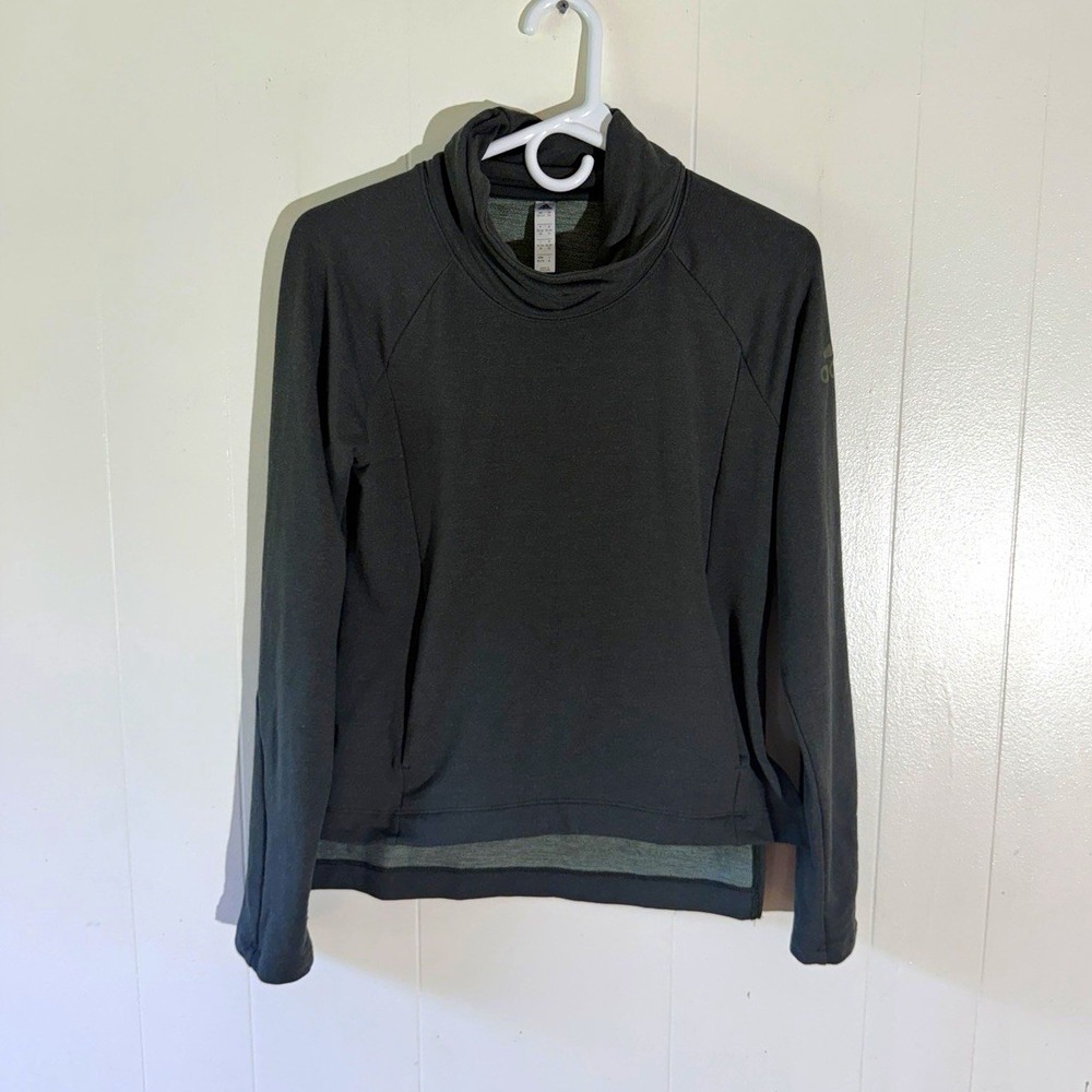adidas Women's Pullover Sweatshirt XS Gray Solid Logo Long Sleeve